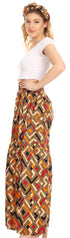 Pantalones palazzo de pierna ancha acampanados con bolsillos de estilo africano Ankara para mujer de Sakkas Esme
