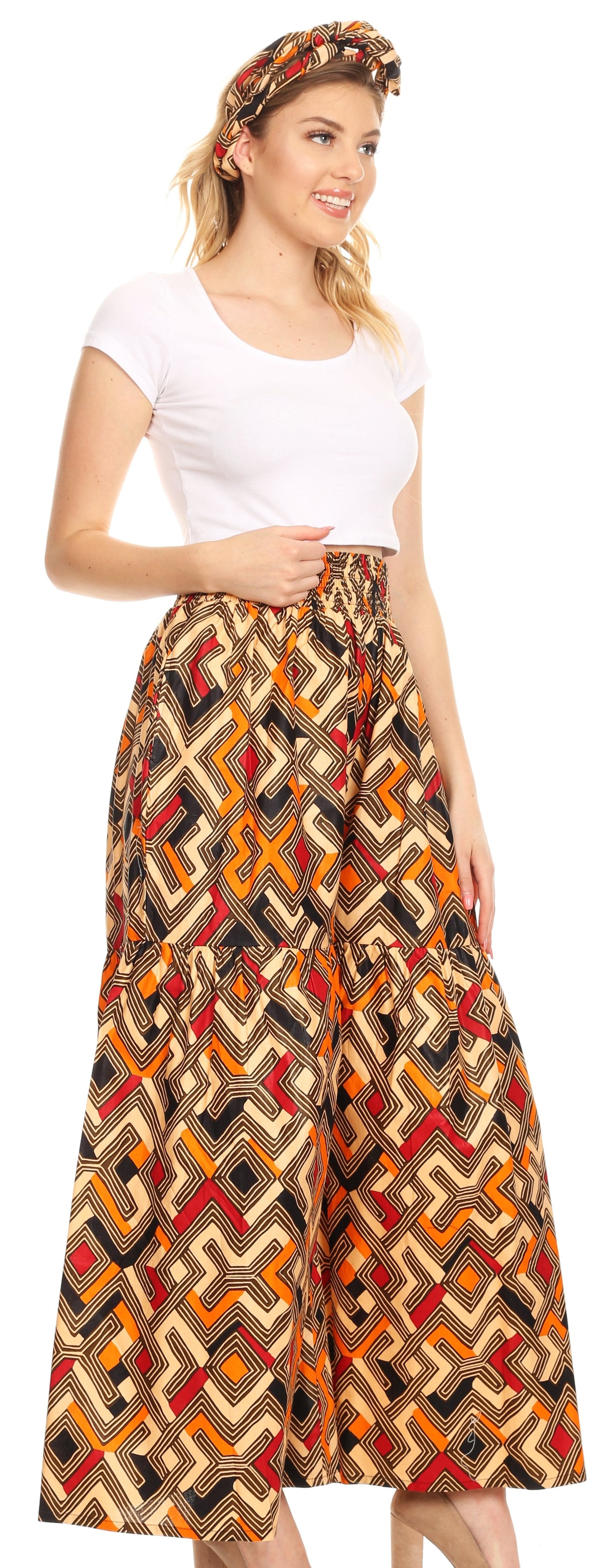 Pantalones palazzo de pierna ancha acampanados con bolsillos de estilo africano Ankara para mujer de Sakkas Esme
