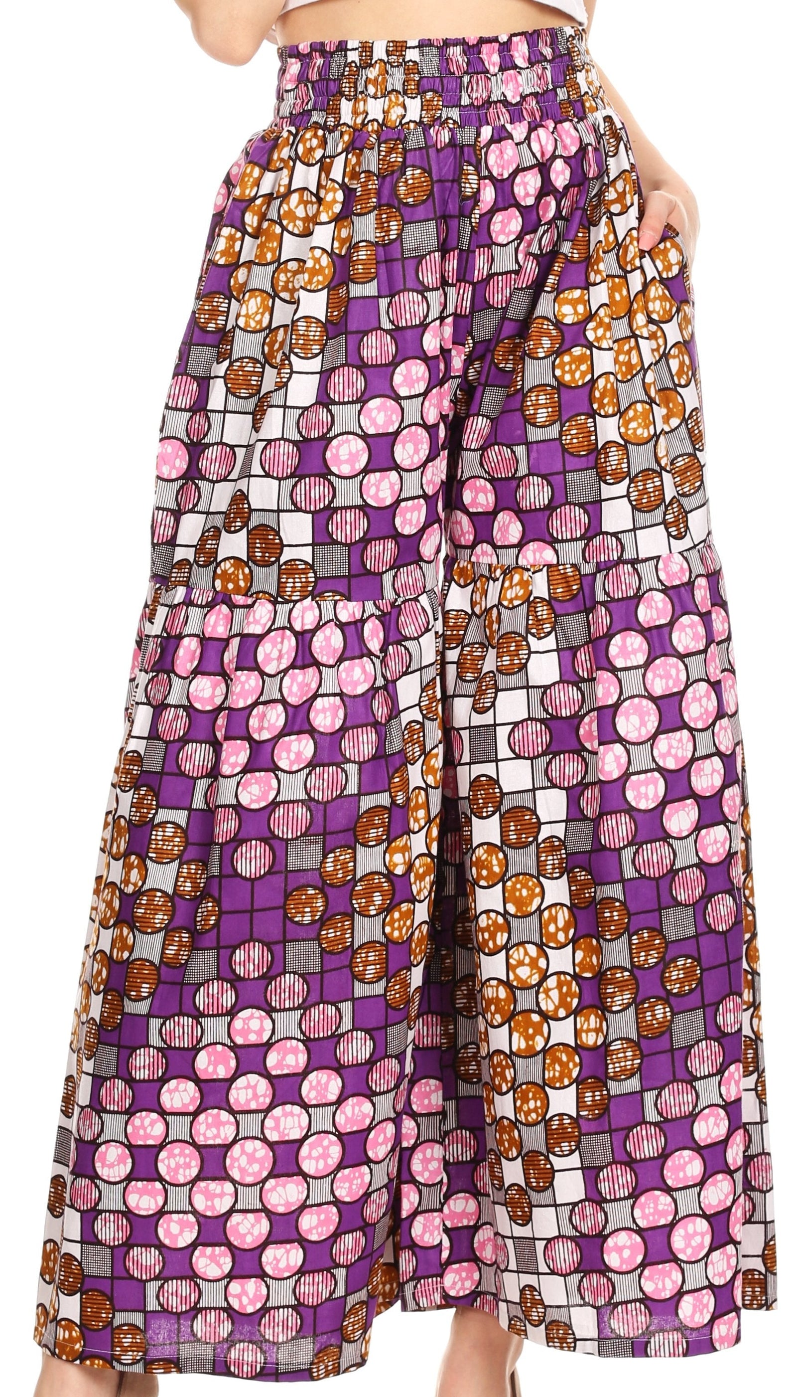 Pantalones palazzo de pierna ancha acampanados con bolsillos de estilo africano Ankara para mujer de Sakkas Esme