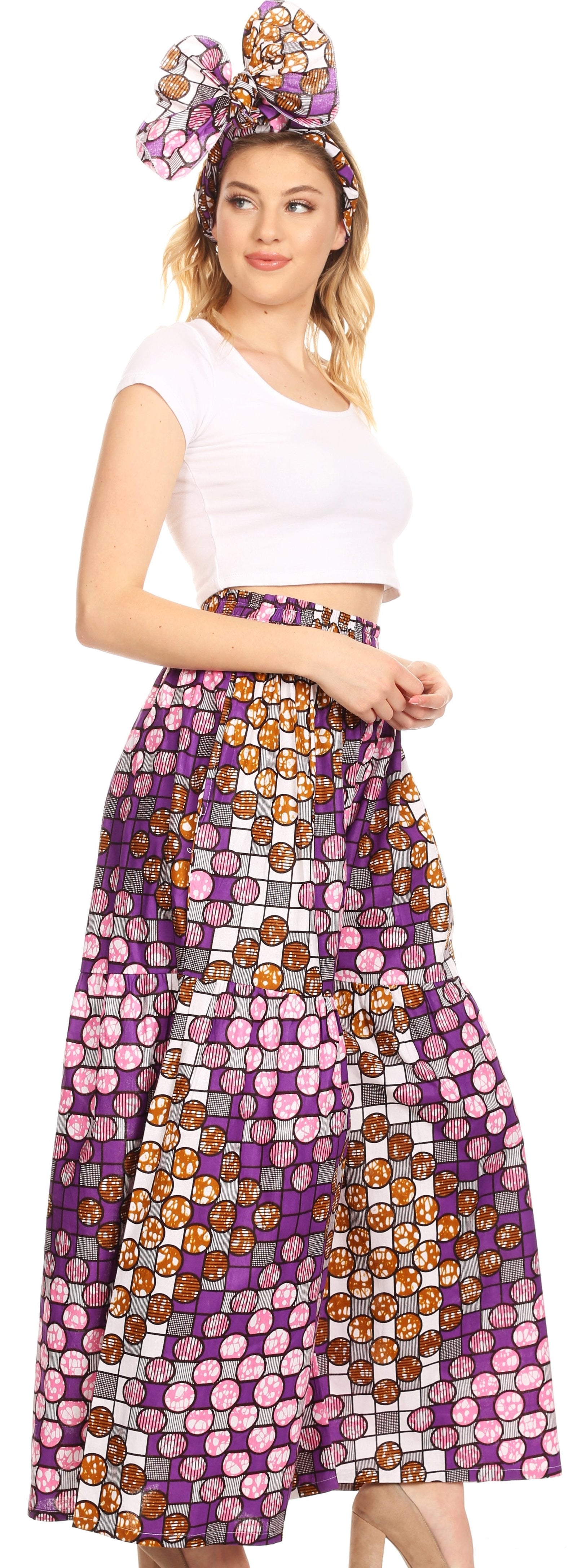 Pantalones palazzo de pierna ancha acampanados con bolsillos de estilo africano Ankara para mujer de Sakkas Esme