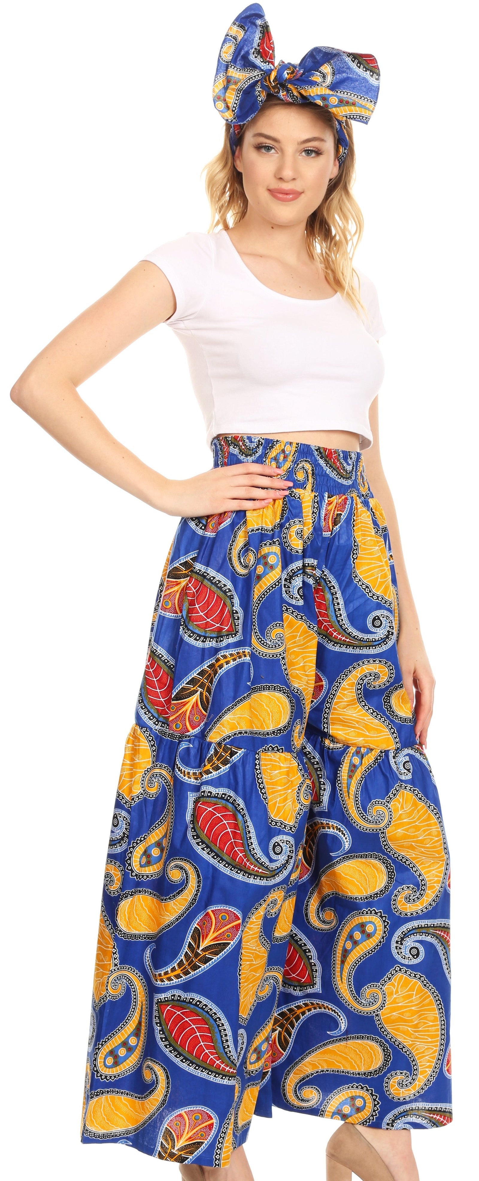 Pantalones palazzo de pierna ancha acampanados con bolsillos de estilo africano Ankara para mujer de Sakkas Esme