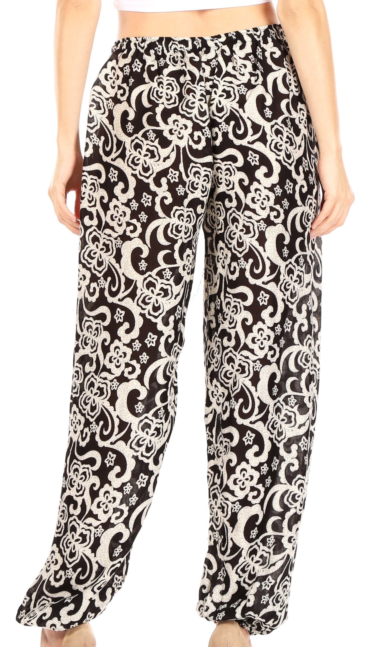 Pantalones de yoga Sakkas Akilla con estampado de elefante para mujer, cintura elástica y bolsillo