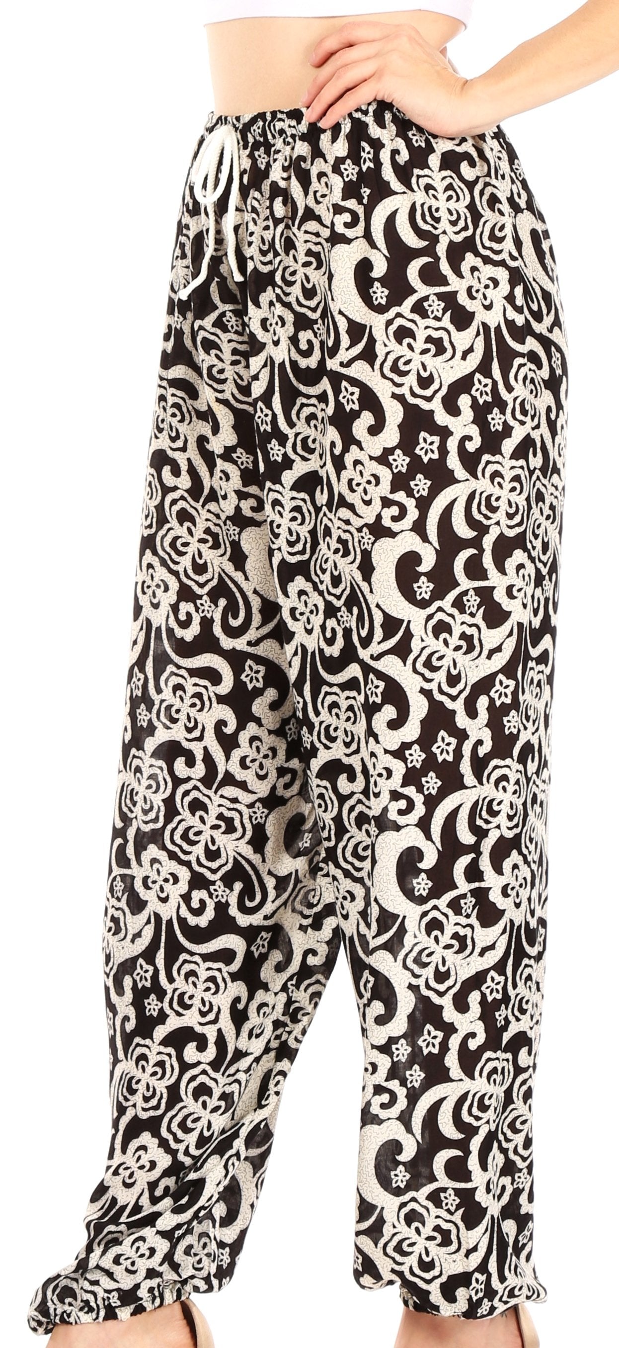 Pantalones de yoga Sakkas Akilla con estampado de elefante para mujer, cintura elástica y bolsillo