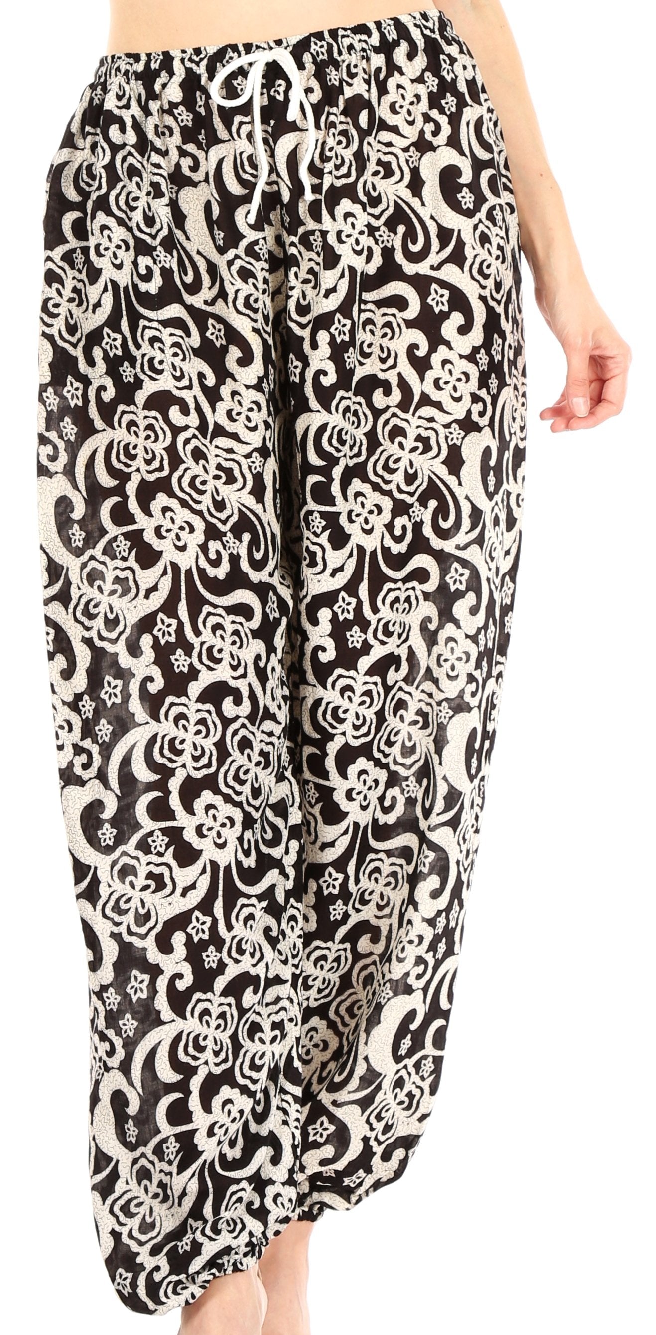 Pantalones de yoga Sakkas Akilla con estampado de elefante para mujer, cintura elástica y bolsillo