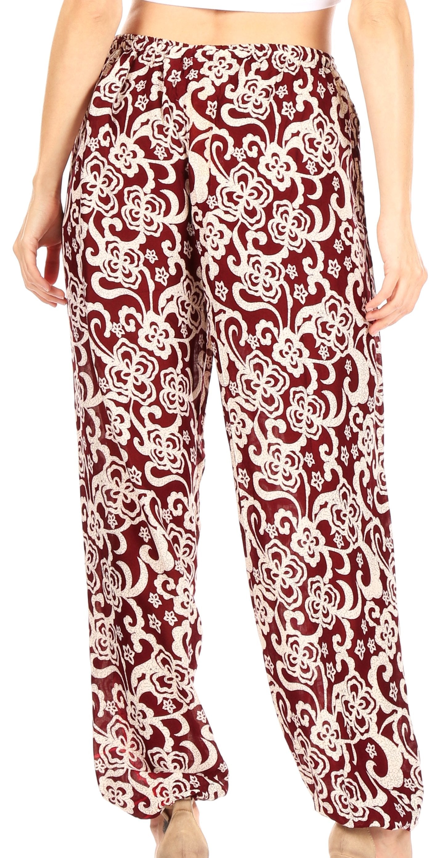 Pantalones de yoga Sakkas Akilla con estampado de elefante para mujer, cintura elástica y bolsillo