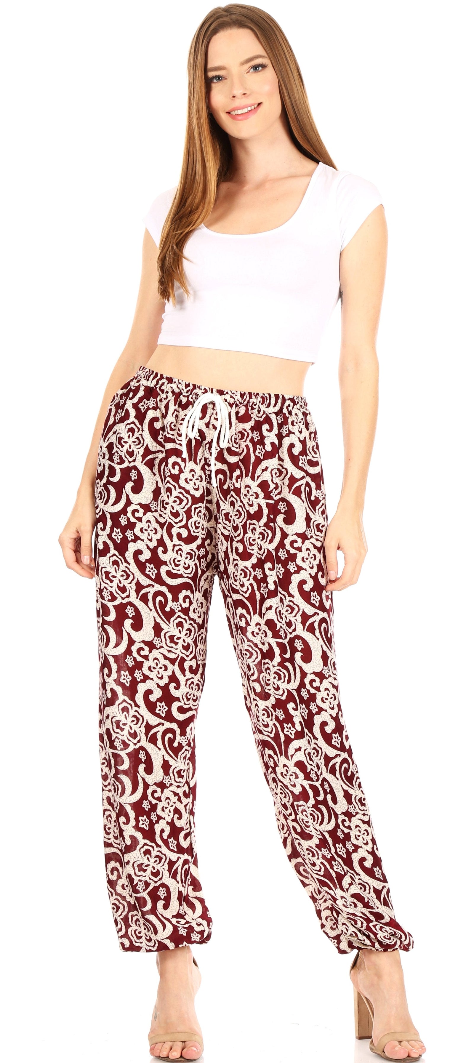 Pantalones de yoga Sakkas Akilla con estampado de elefante para mujer, cintura elástica y bolsillo