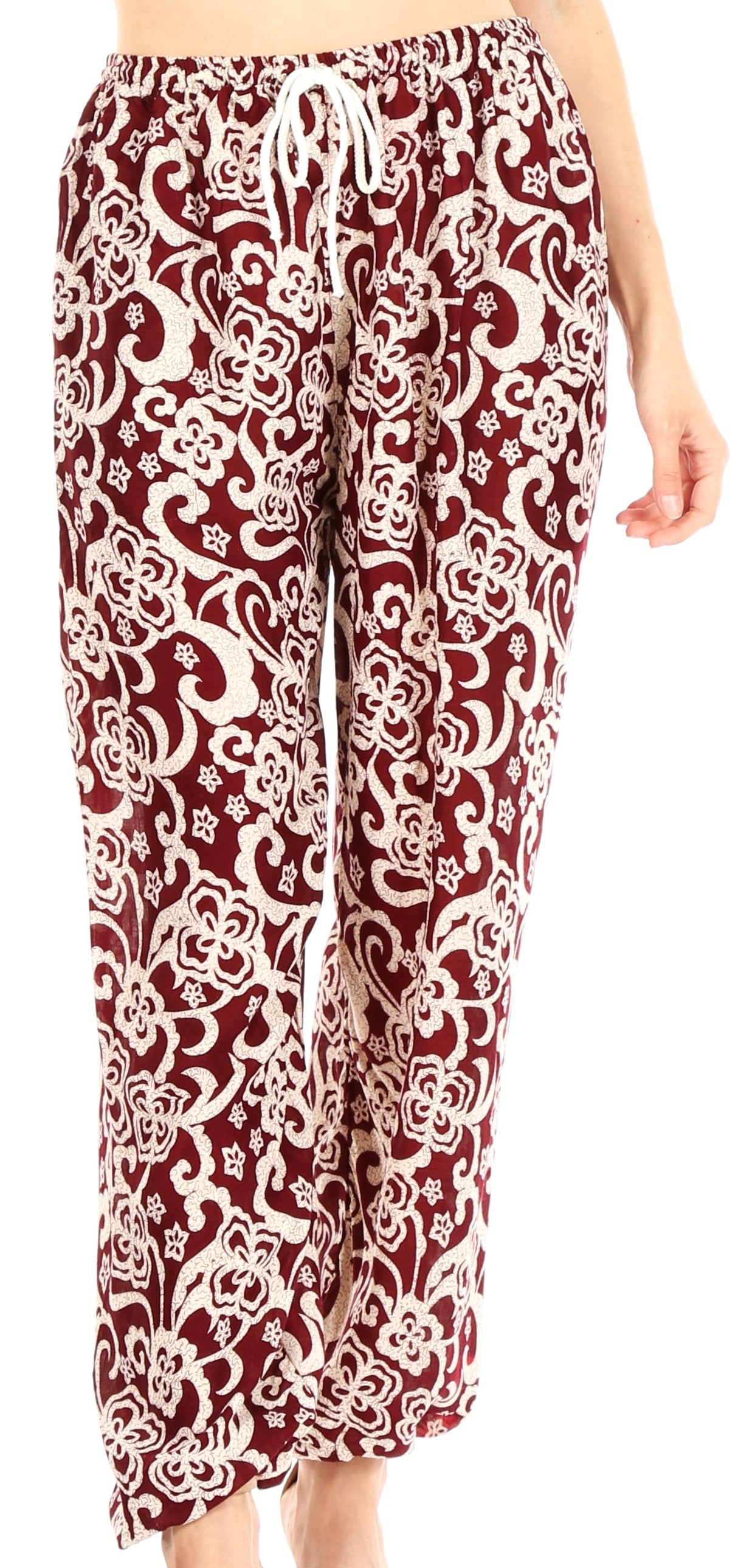 Pantalones de yoga Sakkas Akilla con estampado de elefante para mujer, cintura elástica y bolsillo