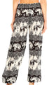 Pantalones de yoga Sakkas Akilla con estampado de elefante para mujer, cintura elástica y bolsillo