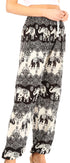 Pantalones de yoga Sakkas Akilla con estampado de elefante para mujer, cintura elástica y bolsillo