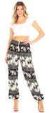 Pantalones de yoga Sakkas Akilla con estampado de elefante para mujer, cintura elástica y bolsillo