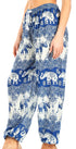 Pantalones de yoga Sakkas Akilla con estampado de elefante para mujer, cintura elástica y bolsillo