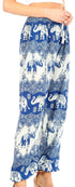 Pantalones de yoga Sakkas Akilla con estampado de elefante para mujer, cintura elástica y bolsillo
