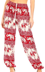Pantalones de yoga Sakkas Akilla con estampado de elefante para mujer, cintura elástica y bolsillo