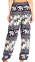 Pantalones de yoga Sakkas Akilla con estampado de elefante para mujer, cintura elástica y bolsillo