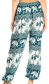 Pantalones de yoga Sakkas Akilla con estampado de elefante para mujer, cintura elástica y bolsillo