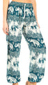 Pantalones de yoga Sakkas Akilla con estampado de elefante para mujer, cintura elástica y bolsillo