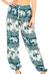 Pantalones de yoga Sakkas Akilla con estampado de elefante para mujer, cintura elástica y bolsillo
