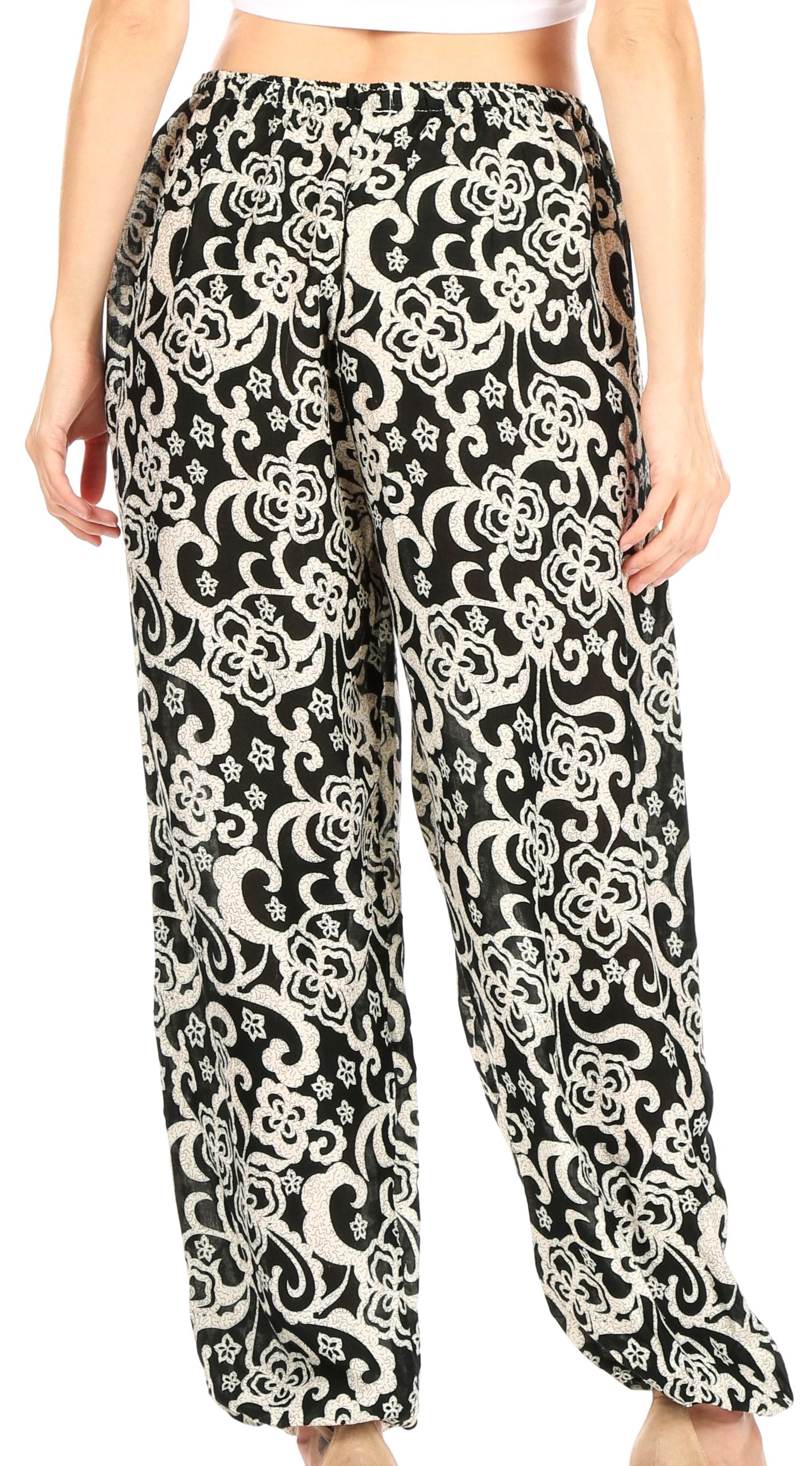 Pantalones de yoga Sakkas Akilla con estampado de elefante para mujer, cintura elástica y bolsillo