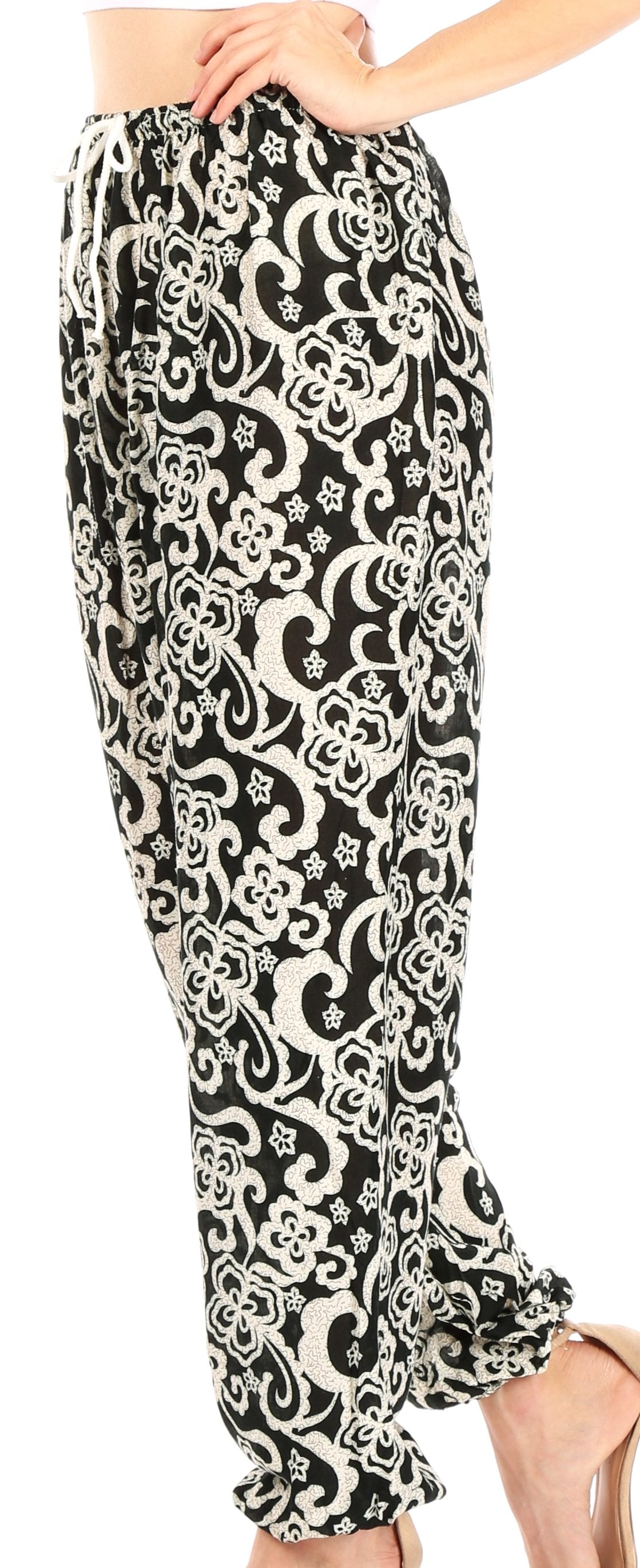 Pantalones de yoga Sakkas Akilla con estampado de elefante para mujer, cintura elástica y bolsillo