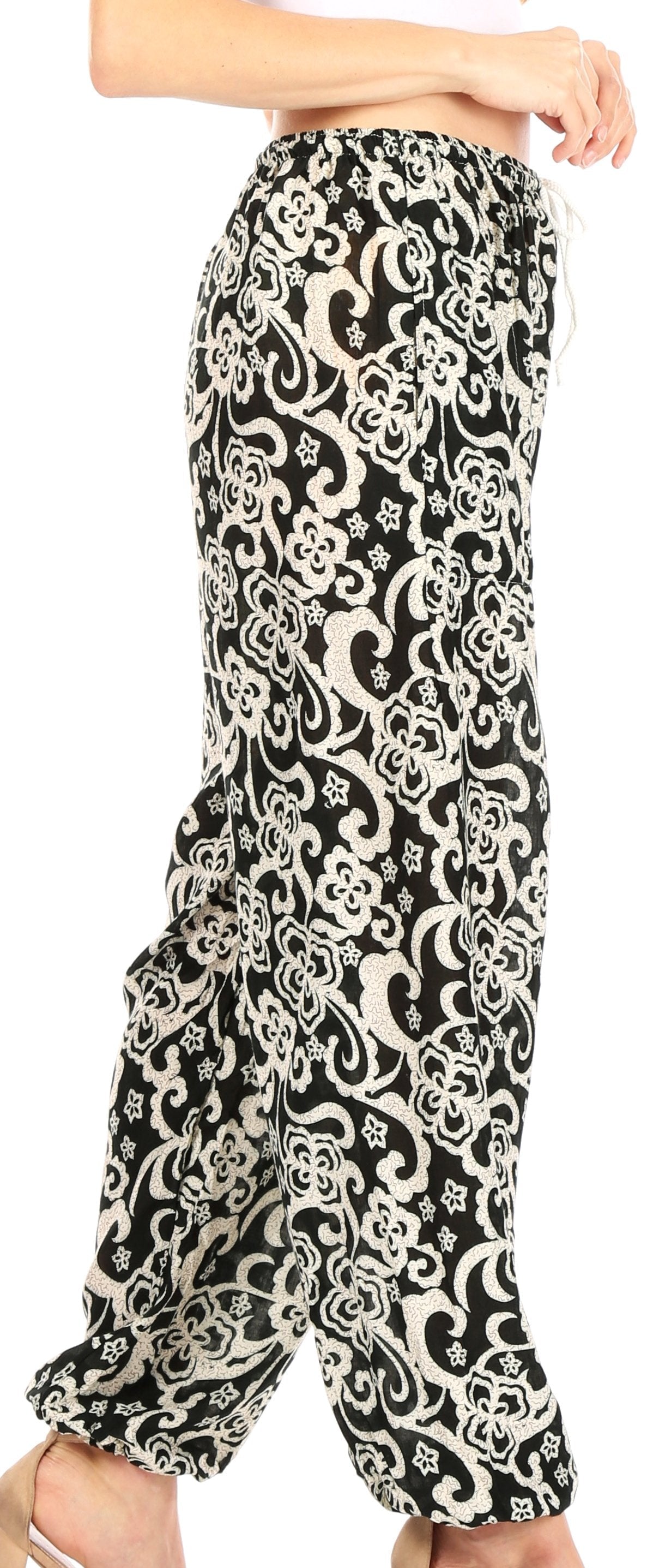Pantalones de yoga Sakkas Akilla con estampado de elefante para mujer, cintura elástica y bolsillo
