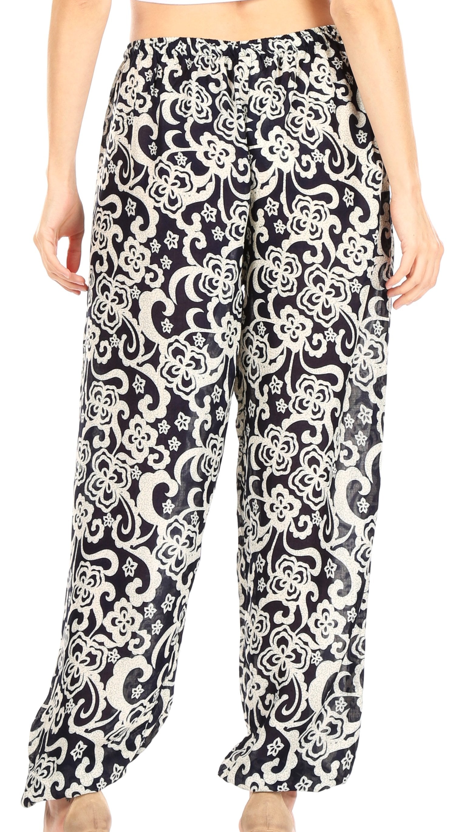 Pantalones de yoga Sakkas Akilla con estampado de elefante para mujer, cintura elástica y bolsillo