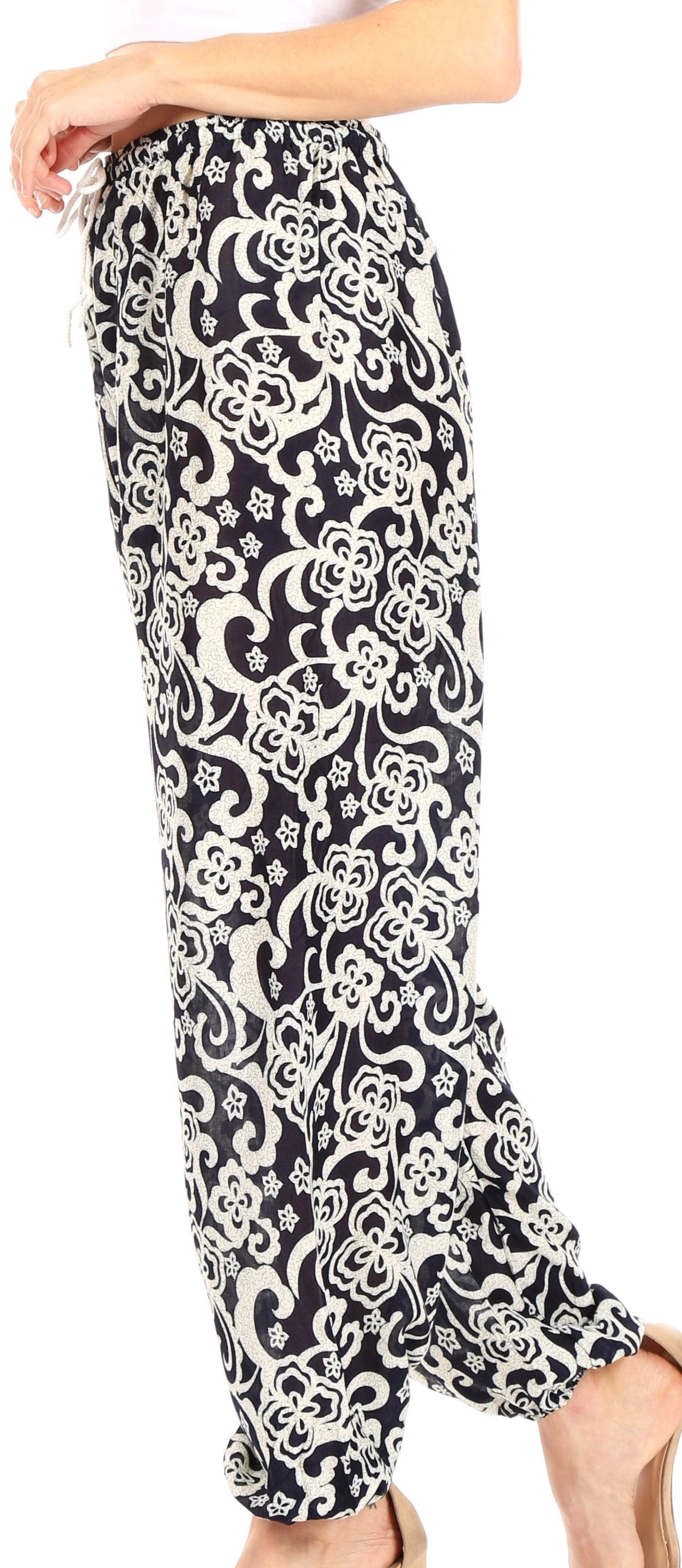 Pantalones de yoga Sakkas Akilla con estampado de elefante para mujer, cintura elástica y bolsillo