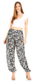 Pantalones de yoga Sakkas Akilla con estampado de elefante para mujer, cintura elástica y bolsillo
