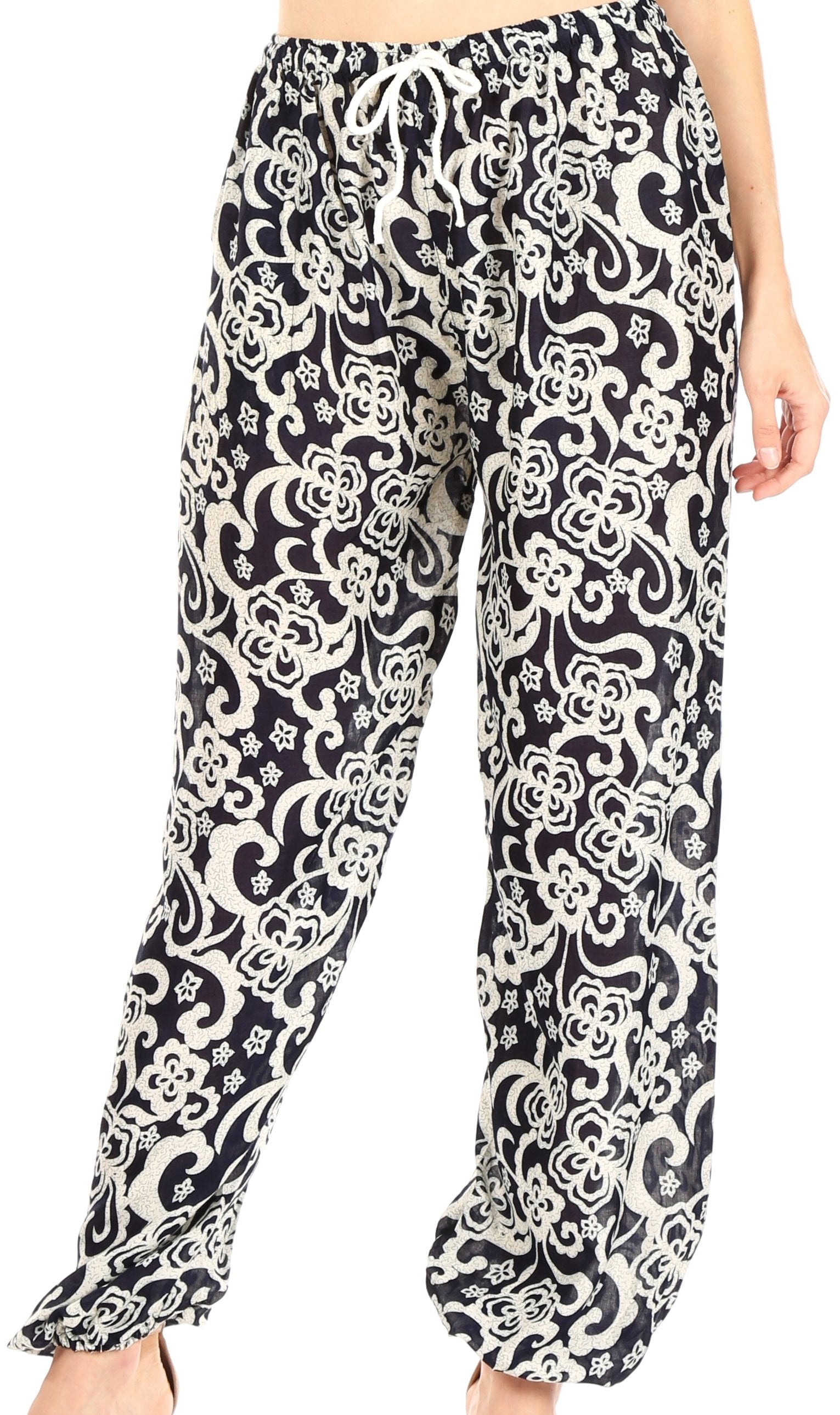 Pantalones de yoga Sakkas Akilla con estampado de elefante para mujer, cintura elástica y bolsillo