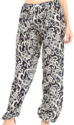 Pantalones de yoga Sakkas Akilla con estampado de elefante para mujer, cintura elástica y bolsillo