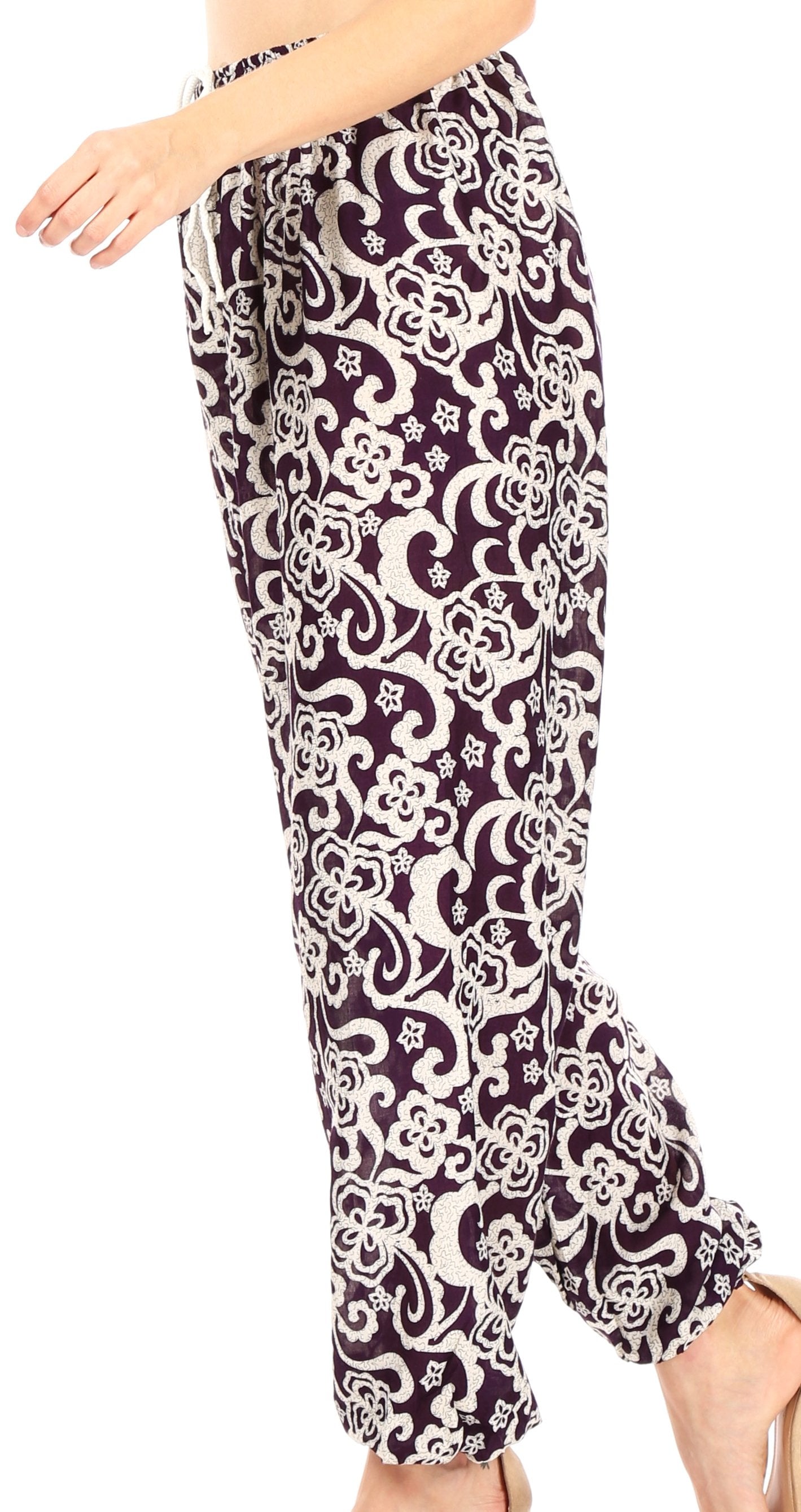 Pantalones de yoga Sakkas Akilla con estampado de elefante para mujer, cintura elástica y bolsillo