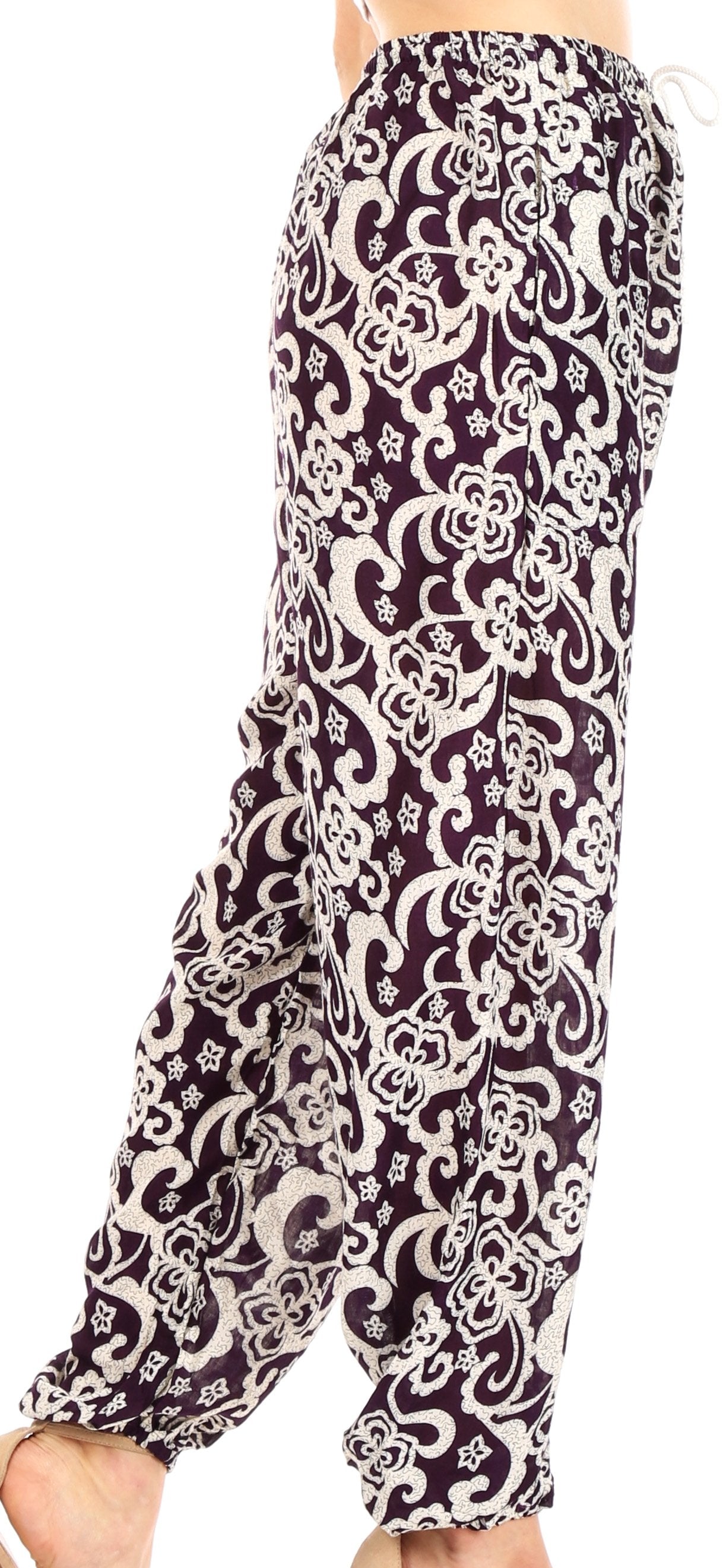 Pantalones de yoga Sakkas Akilla con estampado de elefante para mujer, cintura elástica y bolsillo