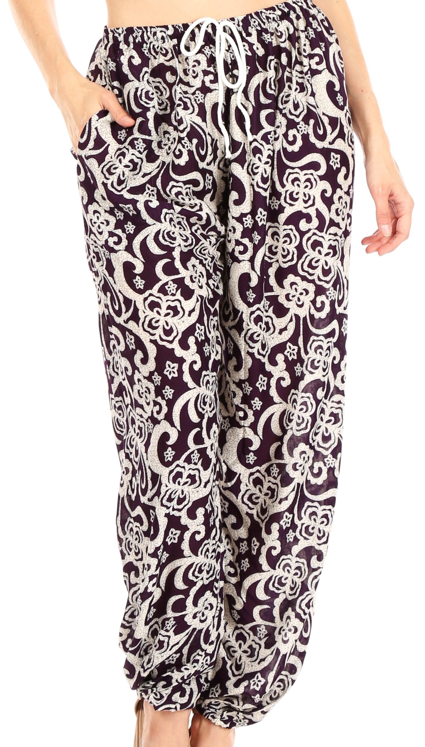 Pantalones de yoga Sakkas Akilla con estampado de elefante para mujer, cintura elástica y bolsillo