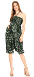 Mono holgado estilo harén bohemio para mujer de Sakkas Valdis, pantalones con estampado de elefante y elástico