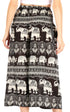 Pantalones Sakkas Lilja para mujer, holgados, anchos, con estampado de elefantes, cintura elástica y bolsillos