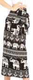 Pantalones Sakkas Lilja para mujer, holgados, anchos, con estampado de elefantes, cintura elástica y bolsillos