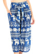 Pantalones Sakkas Lilja para mujer, holgados, anchos, con estampado de elefantes, cintura elástica y bolsillos