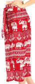 Pantalones Sakkas Lilja para mujer, holgados, anchos, con estampado de elefantes, cintura elástica y bolsillos