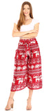 Pantalones Sakkas Lilja para mujer, holgados, anchos, con estampado de elefantes, cintura elástica y bolsillos