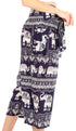 Pantalones Sakkas Lilja para mujer, holgados, anchos, con estampado de elefantes, cintura elástica y bolsillos