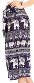 Pantalones Sakkas Lilja para mujer, holgados, anchos, con estampado de elefantes, cintura elástica y bolsillos