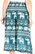 Pantalones Sakkas Lilja para mujer, holgados, anchos, con estampado de elefantes, cintura elástica y bolsillos