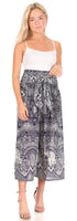 Pantalones Sakkas Lilja para mujer, holgados, anchos, con estampado de elefantes, cintura elástica y bolsillos