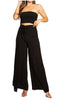 Conjunto de top de tubo bandeau y pantalón gaucho de pierna ancha para mujer Sakkas Samantha Palazzo Boho