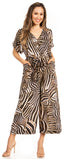 Mono bohemio informal para mujer Irise con mangas cortas, cuello en V y estampado floral (incluye bolsillos), de Sakkas