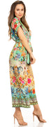 Mono bohemio informal para mujer Irise con mangas cortas, cuello en V y estampado floral (incluye bolsillos), de Sakkas
