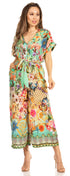 Mono bohemio informal para mujer Irise con mangas cortas, cuello en V y estampado floral (incluye bolsillos), de Sakkas