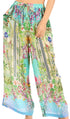 Pantalones palazzo acampanados de pierna ancha con estampado floral estilo bohemio e informal para mujer de Sakkas Anie