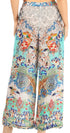 Pantalones palazzo acampanados de pierna ancha con estampado floral estilo bohemio e informal para mujer de Sakkas Anie