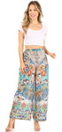Pantalones palazzo acampanados de pierna ancha con estampado floral estilo bohemio e informal para mujer de Sakkas Anie