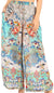 Pantalones palazzo acampanados de pierna ancha con estampado floral estilo bohemio e informal para mujer de Sakkas Anie
